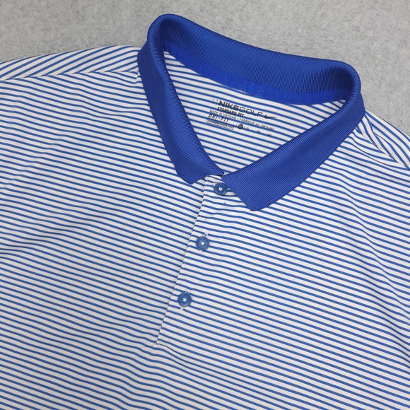 Nike Other - Nike Dri-Fit Polo Golfr Shirt Men's XL Blue White Stiped Standard Fit Polyester‎